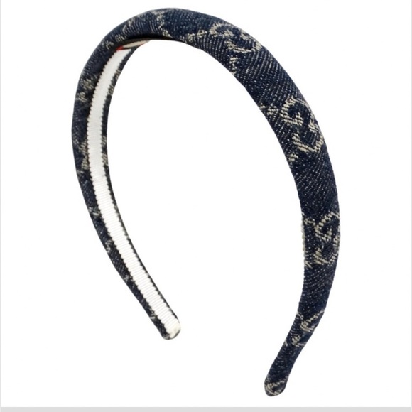 Gucci Blue Denim GG Supreme Monogram Headband main image 7